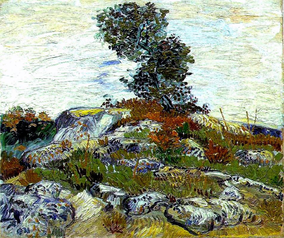 The Rocks with Oak tree - Van Gogh Painting On Canvas